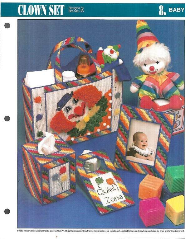 LOT/7 PLASTIC CANVAS LEAFLETS BABY PROJECTS
