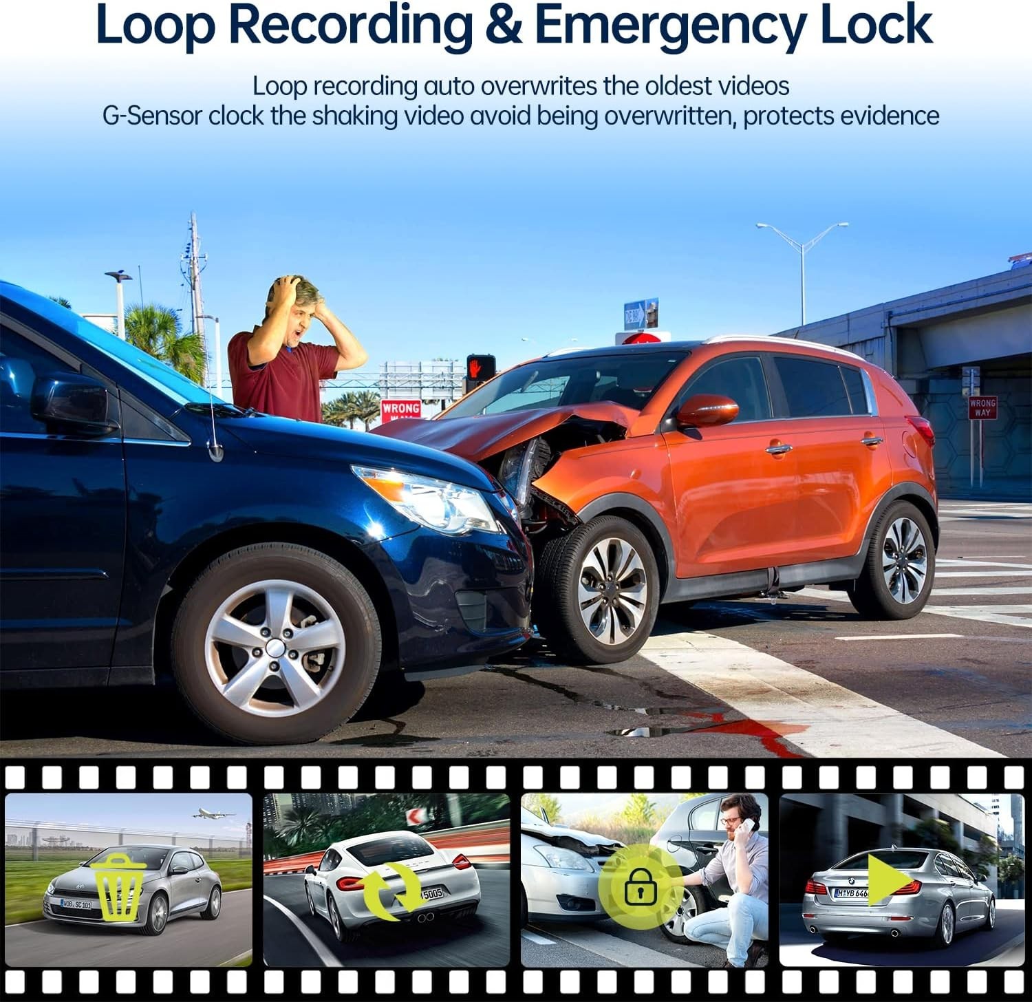 High Definition Dual Dash Camera with 64GB SD & G-Sensor – Capture Every Moment