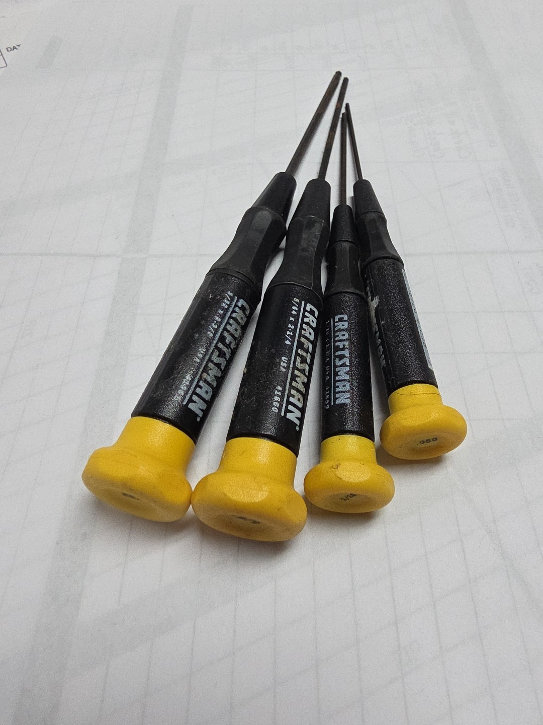 Craftsman hex allen screwdrivers, set of 4. .050, 1/16, 5/64, 3/32.