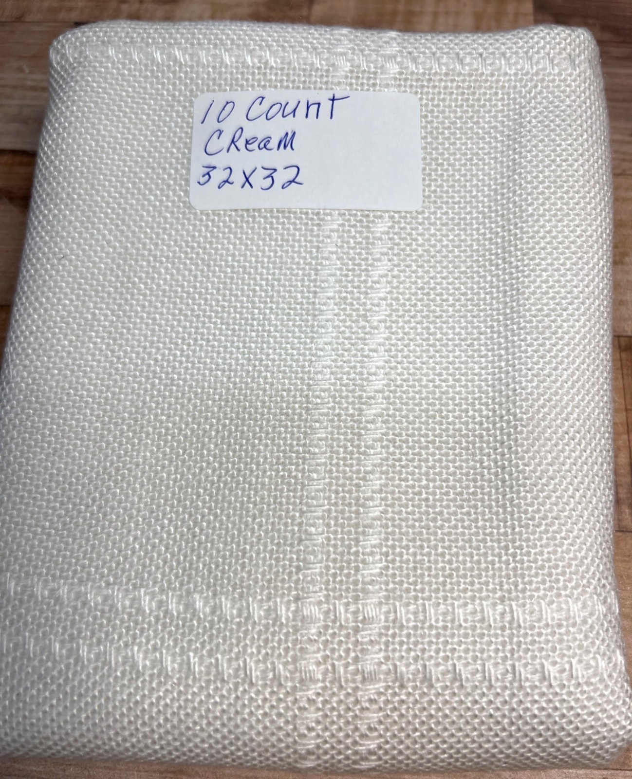 10 Count Cream 32x32 Aida Cross Stitch Fabric Has A  Pattern