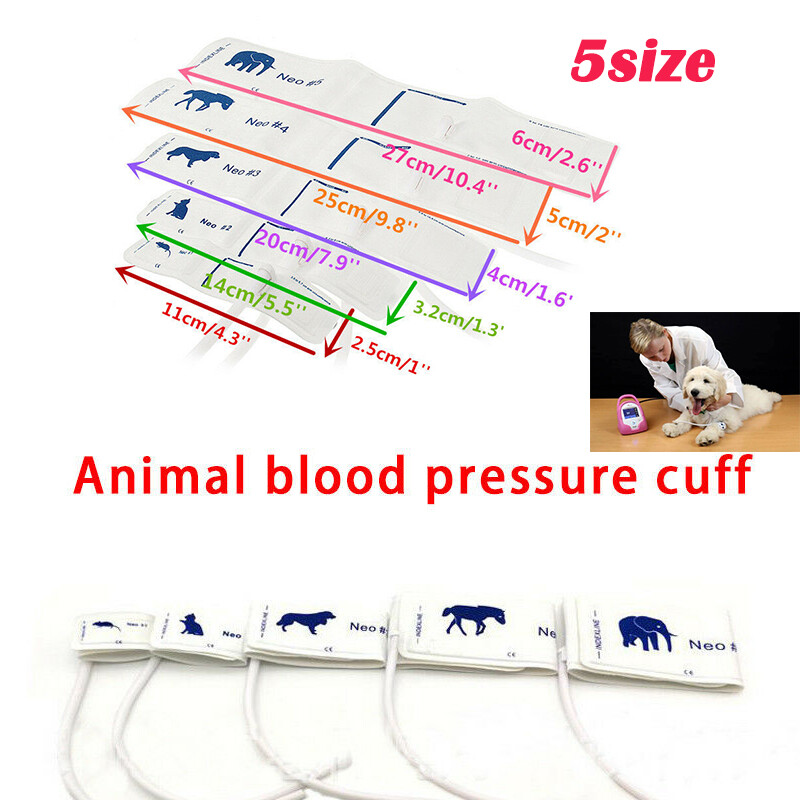 5Pcs Animal Pet Use NIBP Blood Pressure Cuff fit Veterinary Patient Monitor Cuff