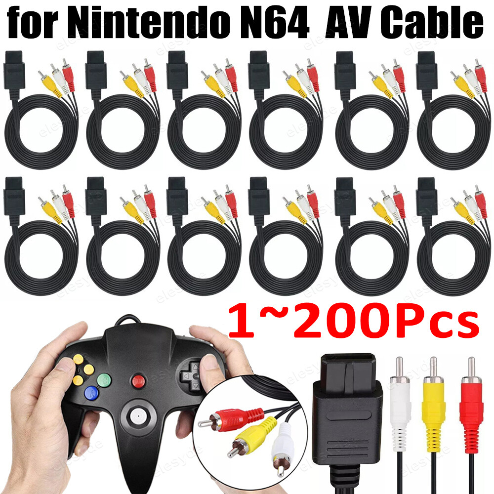 Lot RCA AV TV Audio Video Stereo Cable Cord for Super Nintendo N64 SNES Gamecube