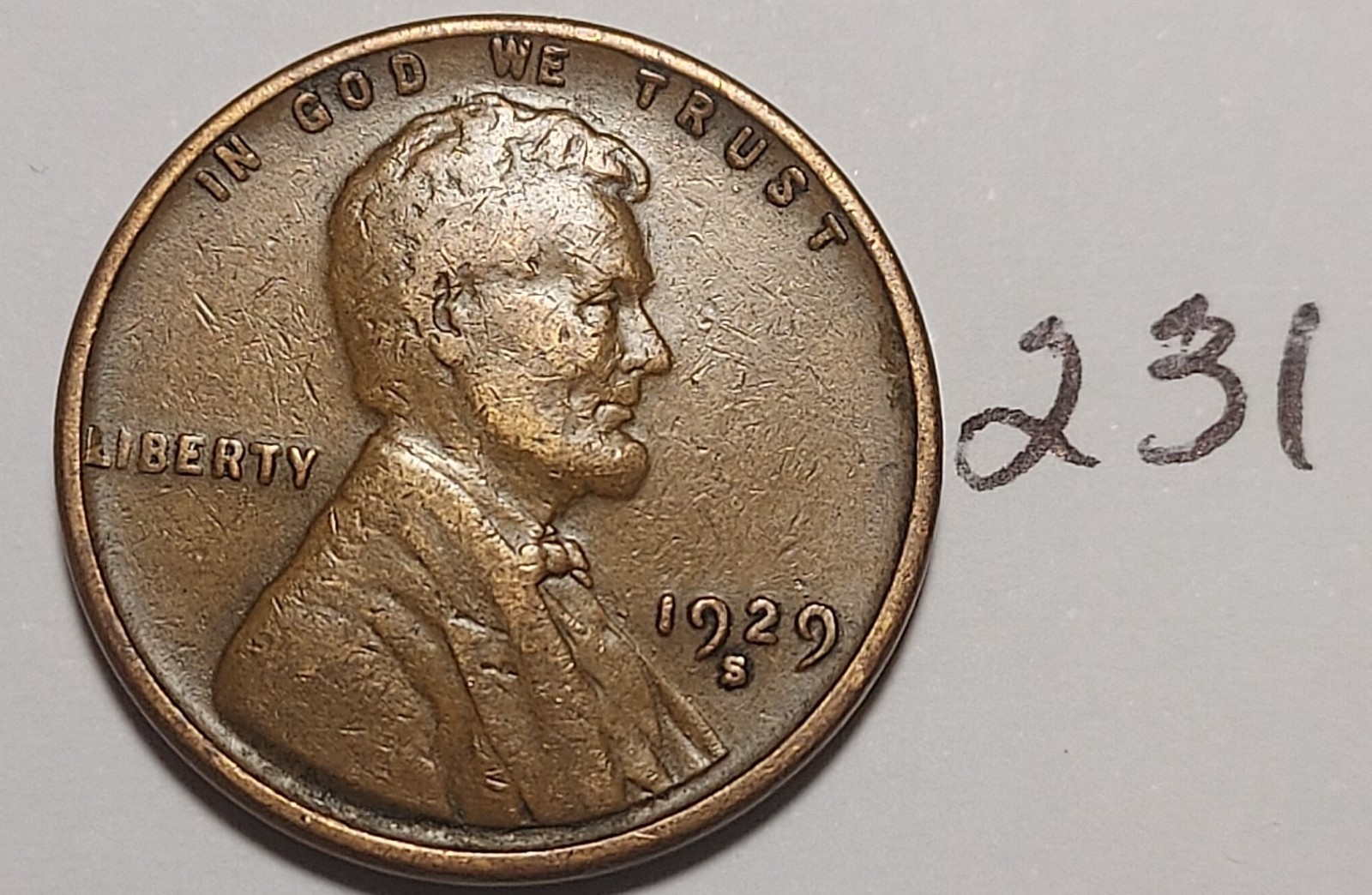 1929-S Lincoln Wheat Cent FINE  #231