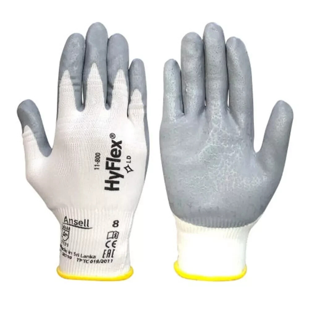 Ansell HyFlex 11-800 Nylon Glove 1 Pairs / Gray Foam Nitrile Coating / Size 9