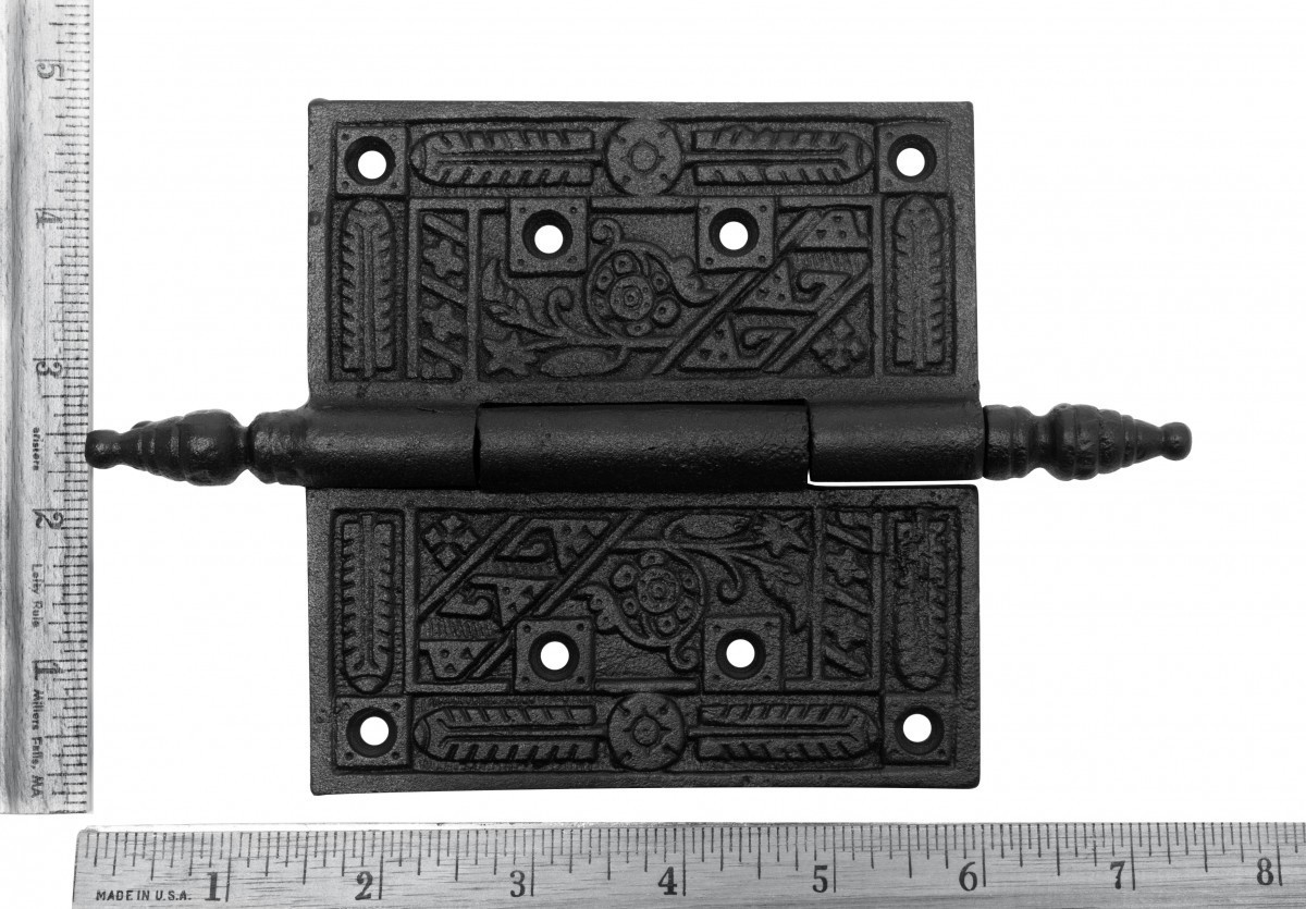 Renovators Supply 7.5" Antique Wrought Iron Hinges Crown Head Butt Hinges 2pcs