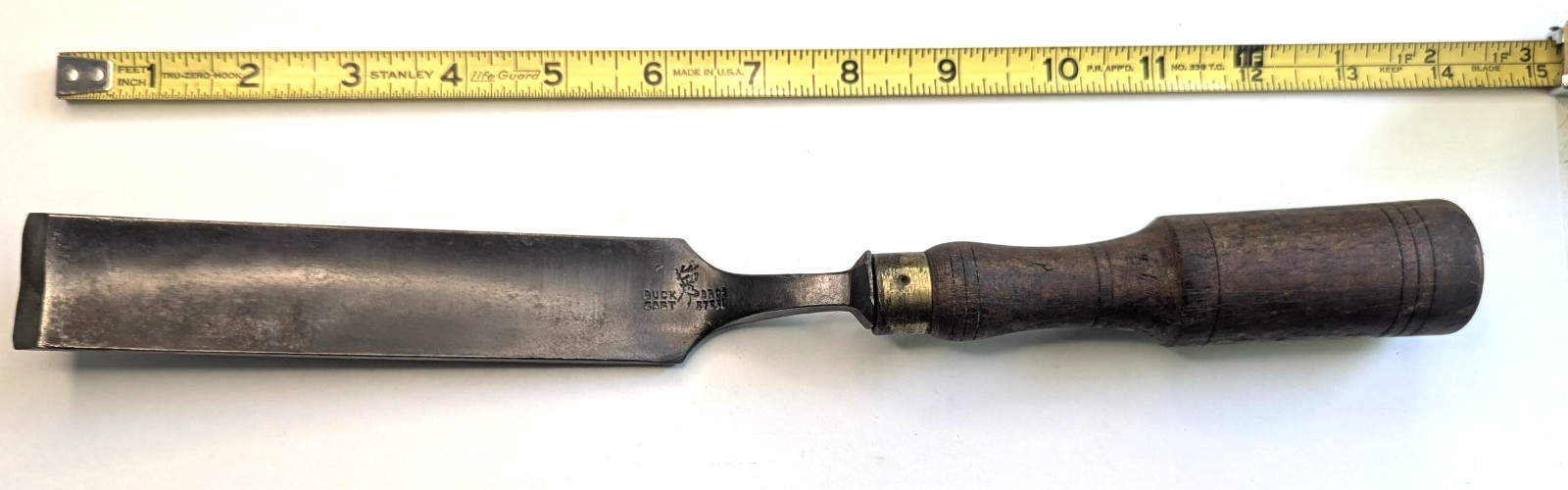 Vintage Buck Bros Cast Steel 1-1/4"  Crank Neck Woodworkers Gouge Chisel