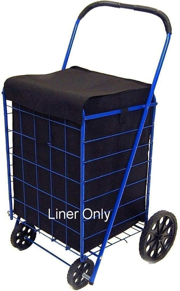 Utility Folding Shopping Cart Liner with Privacy Top Cover - Water Resistant,...