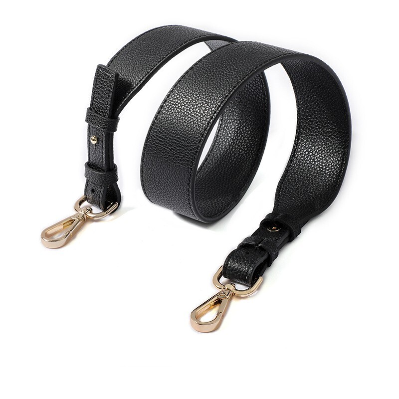 3.8cm Black Genuine Leather Shoulder Replacement Handbag Adjustable Bag Strap