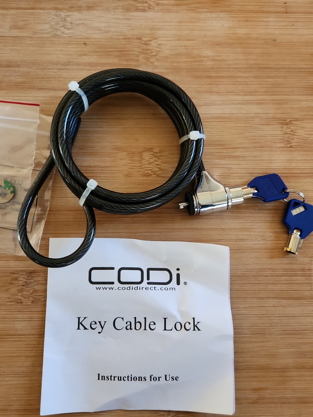 Cable Lock For Notebook or Laptop Computers Anti- CODi Security Theft Key Lock