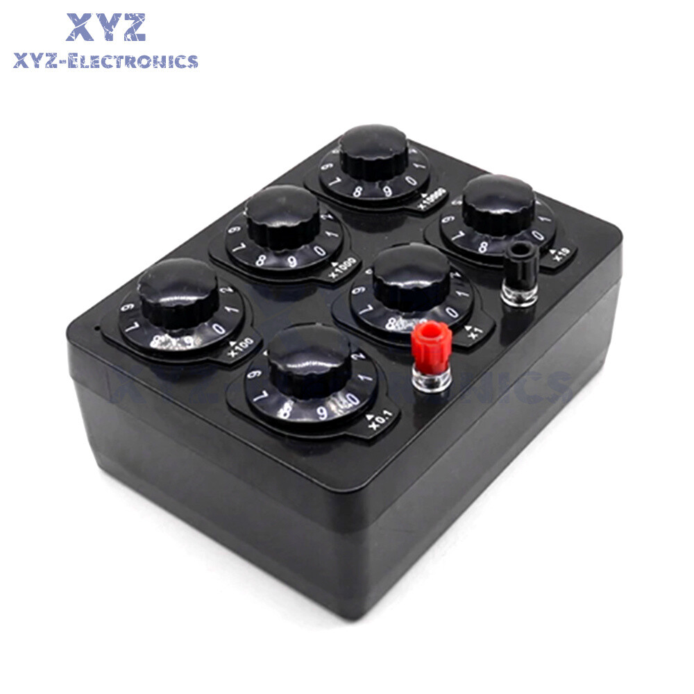 0-99999Ohm 6knobs Simple Resistance Box Resistor Electricity Teaching Instrument