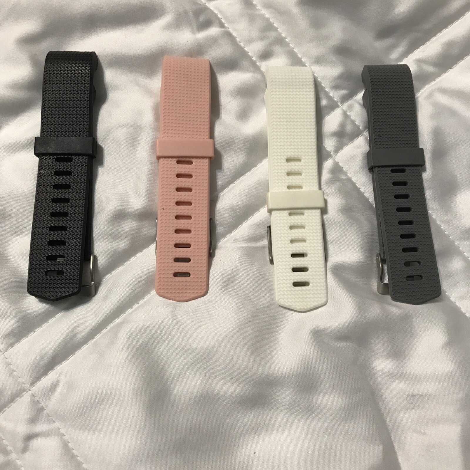4 Pack Replacement Band for Fitbit Charge 2 Large Black,White, Gray, Rose New