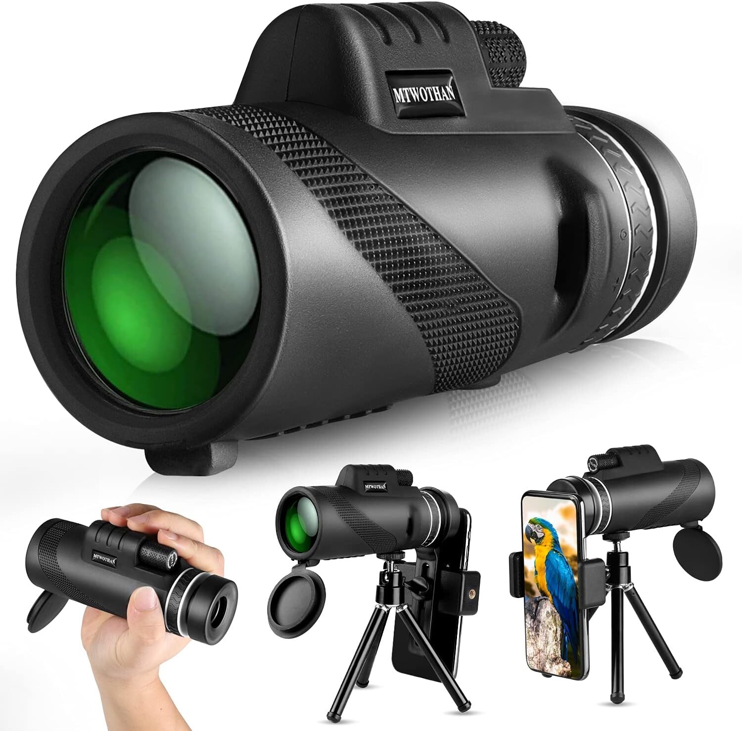 Monocular Telescope 12X50 High Power HD BAK4 Prism with Tripod and Phone Holder