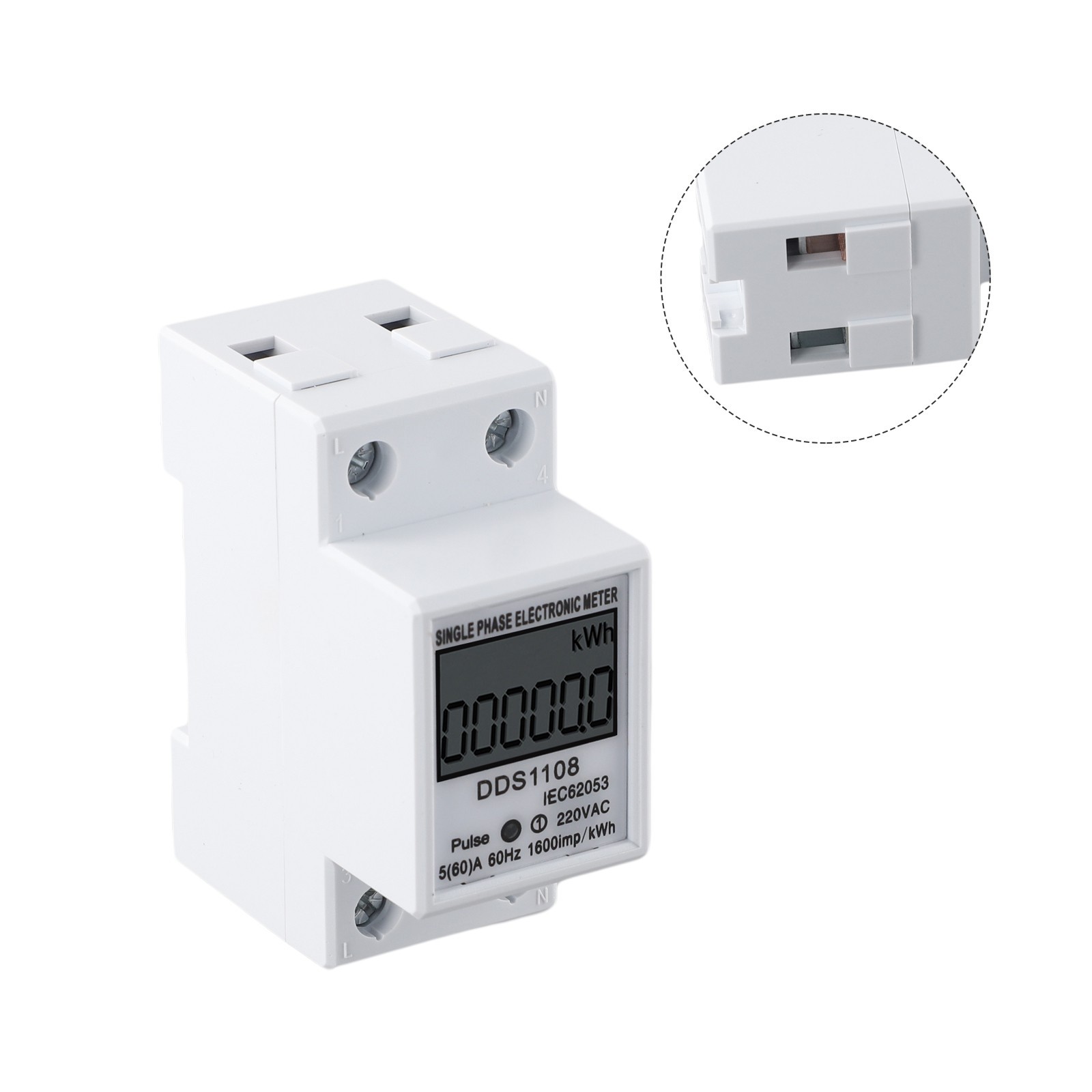 Functional Energy Meter Single-phase Plastic Easy To Install Efficient