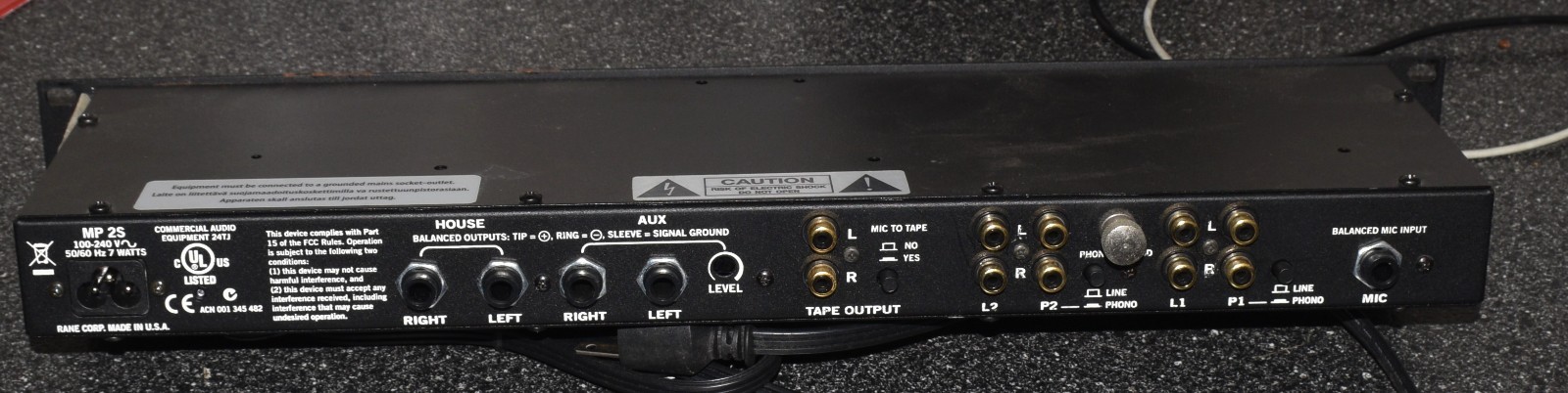 RANE MP 2S SINGLE SPACE RACK MOUNT MIXER MP2S