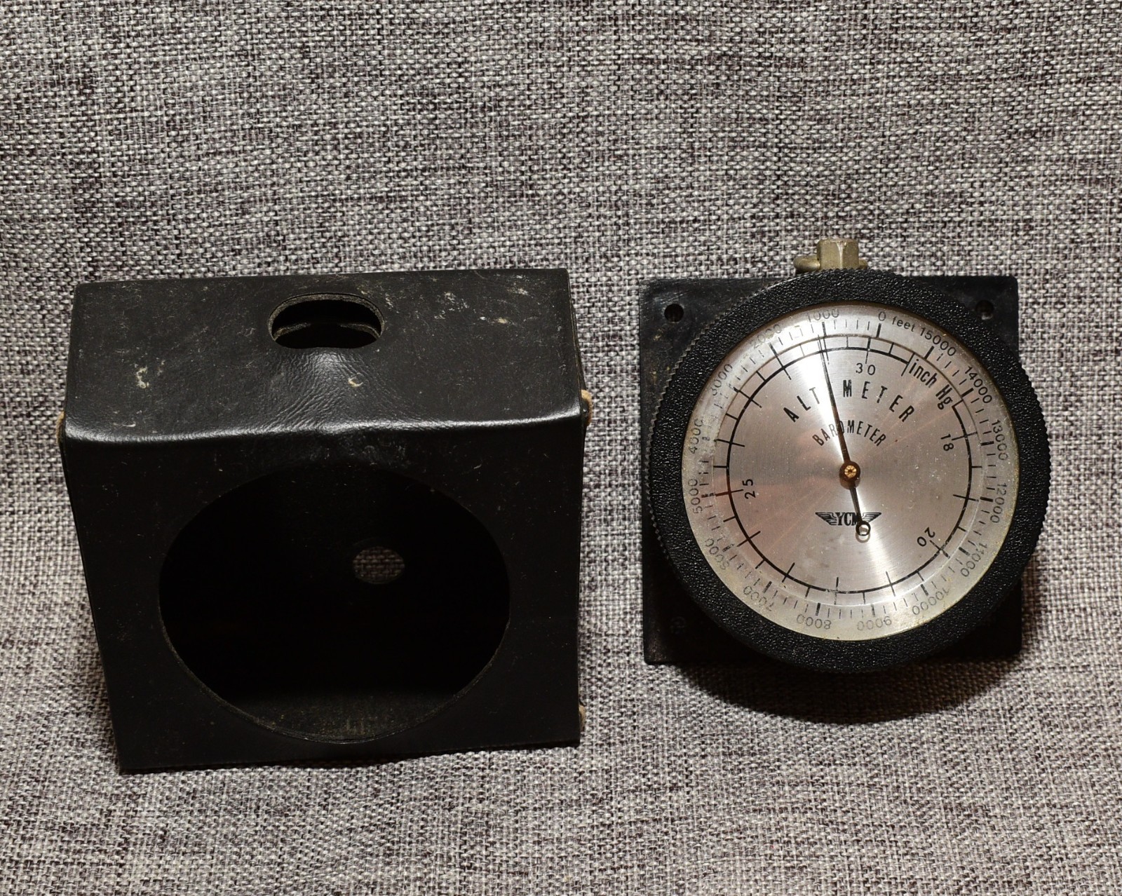 Vintage YCM Handheld Altimeter Barometer Gauge #JL
