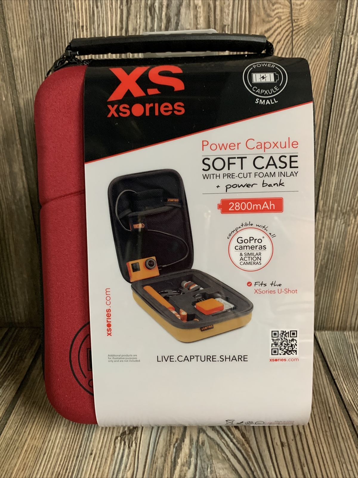 Xsories Power Capsule Soft Case in Red with Pre Cut Foam Inlay + Power Bank *New