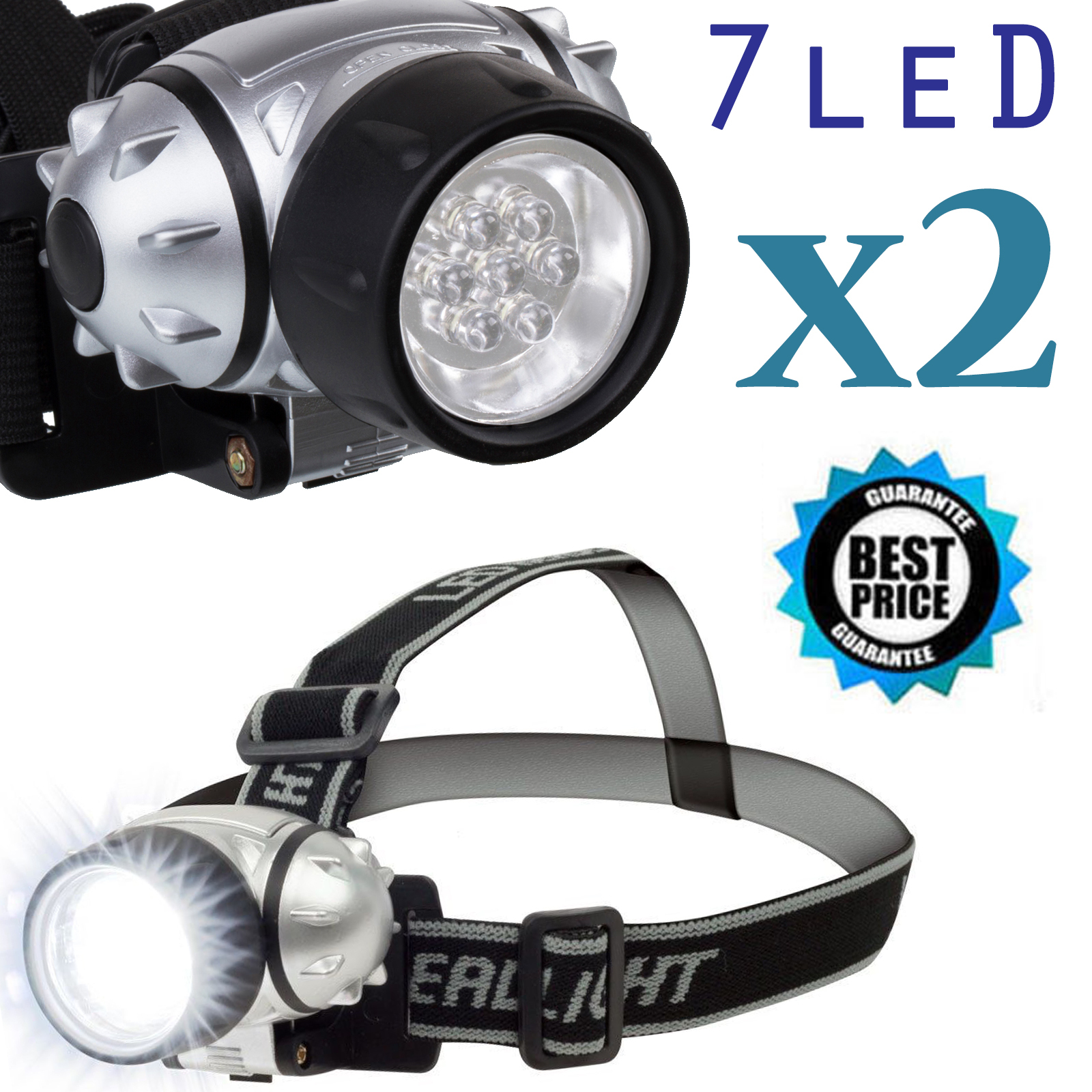 2x 1000LM LED Biking Hiking Headlamp Flashlight Torch Headlight Cree