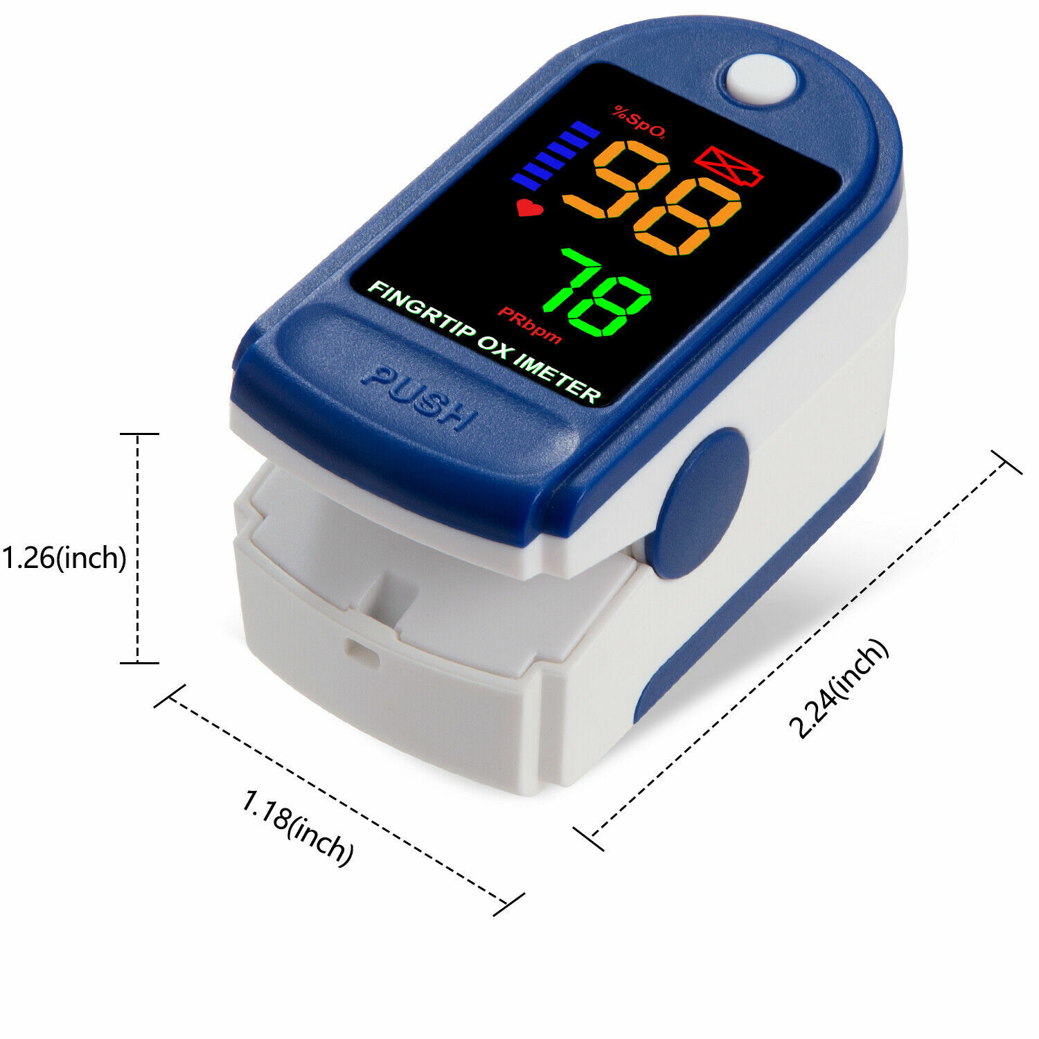 Finger Tip Pulse Oximeter Blood Oxygen Sensor tester SpO2 Heart Rate Monitor LED