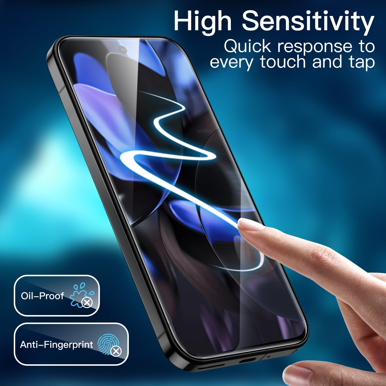 JETech Screen Protector for Google Pixel 10/10 Pro/9/9 Pro, Clear