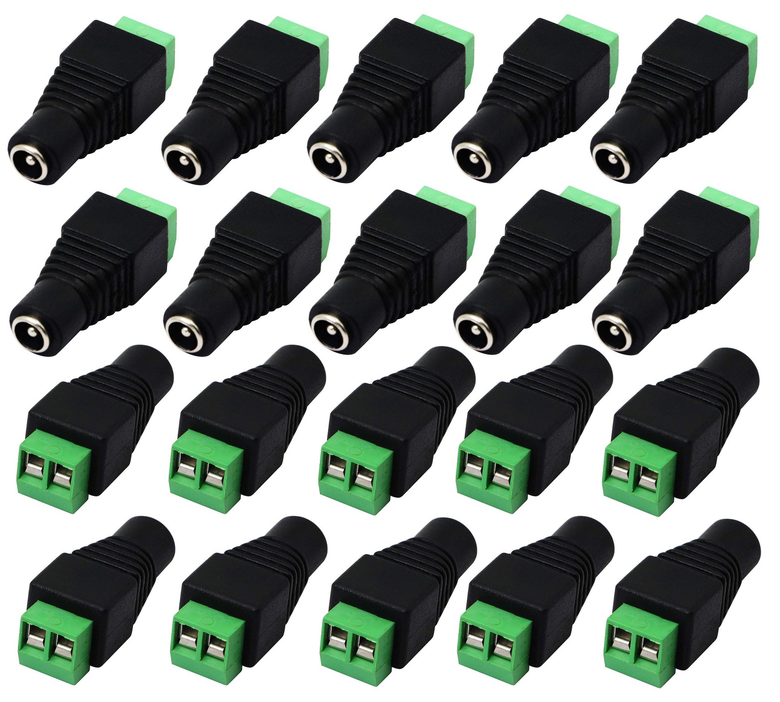 Dc 5.5 X 2.1mm Adapter 2.1 X5.5mm Female Barrel Power Jack To 2 Pin/way Female B