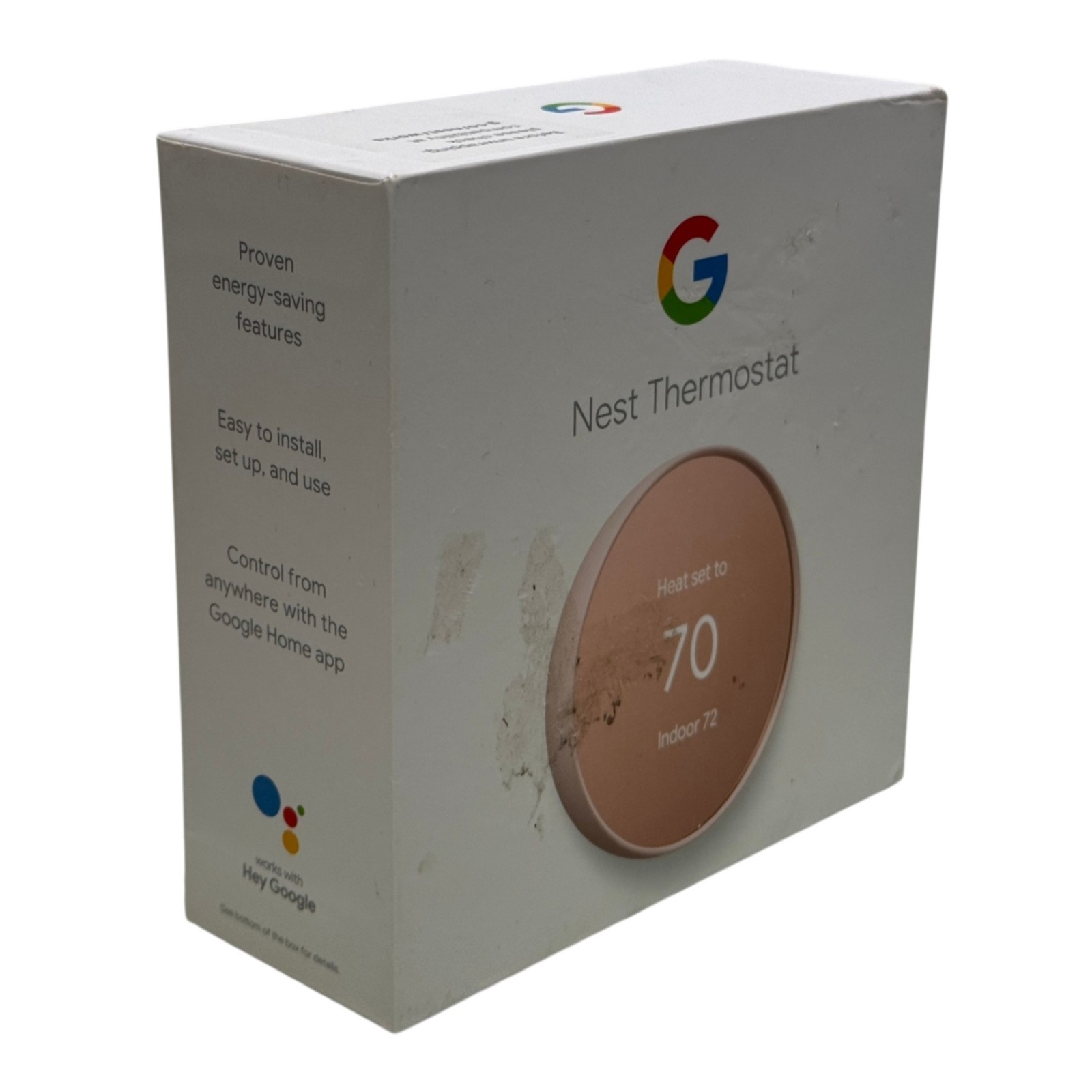 Google Nest Thermostat GA02082-US Smart WiFi Programmable Sand Open Box