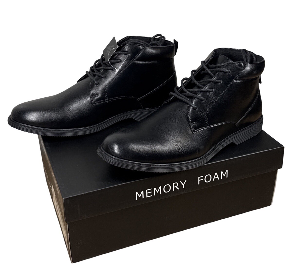 London Fog TYLER CHUKKA Black Dress Ankle Boot Memory Foam Men's Size 9 NEW NWB