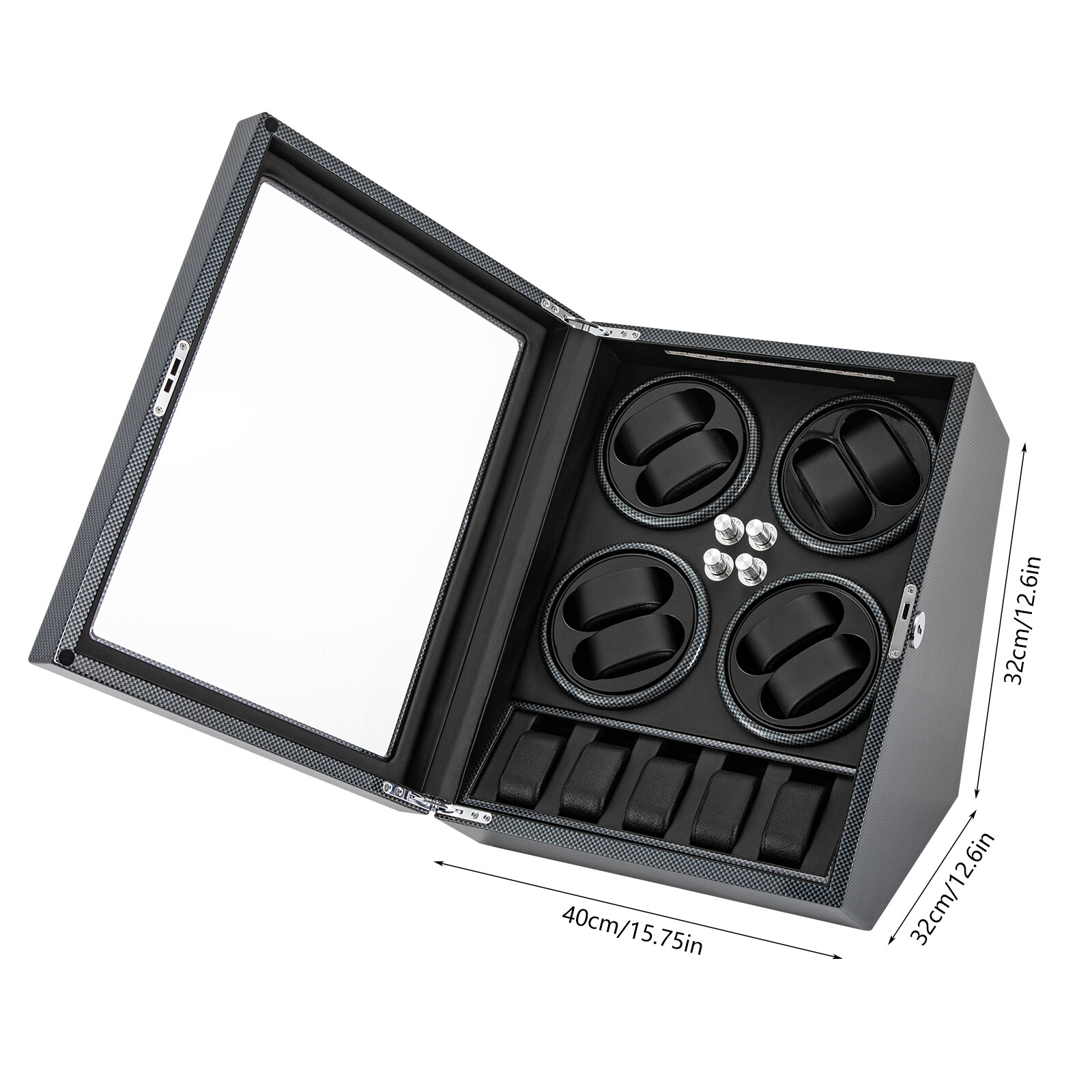 LED Light Automatic Watch Winder Box Display Storage Case 8+5 Watch Winder Box
