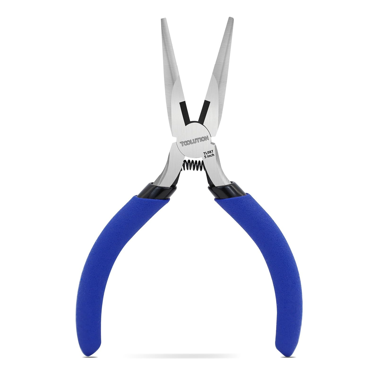 TOOLUTION 5 Inch Needle Nose Pliers, Jewelry Pliers Tool with 1 Pack, Chrome