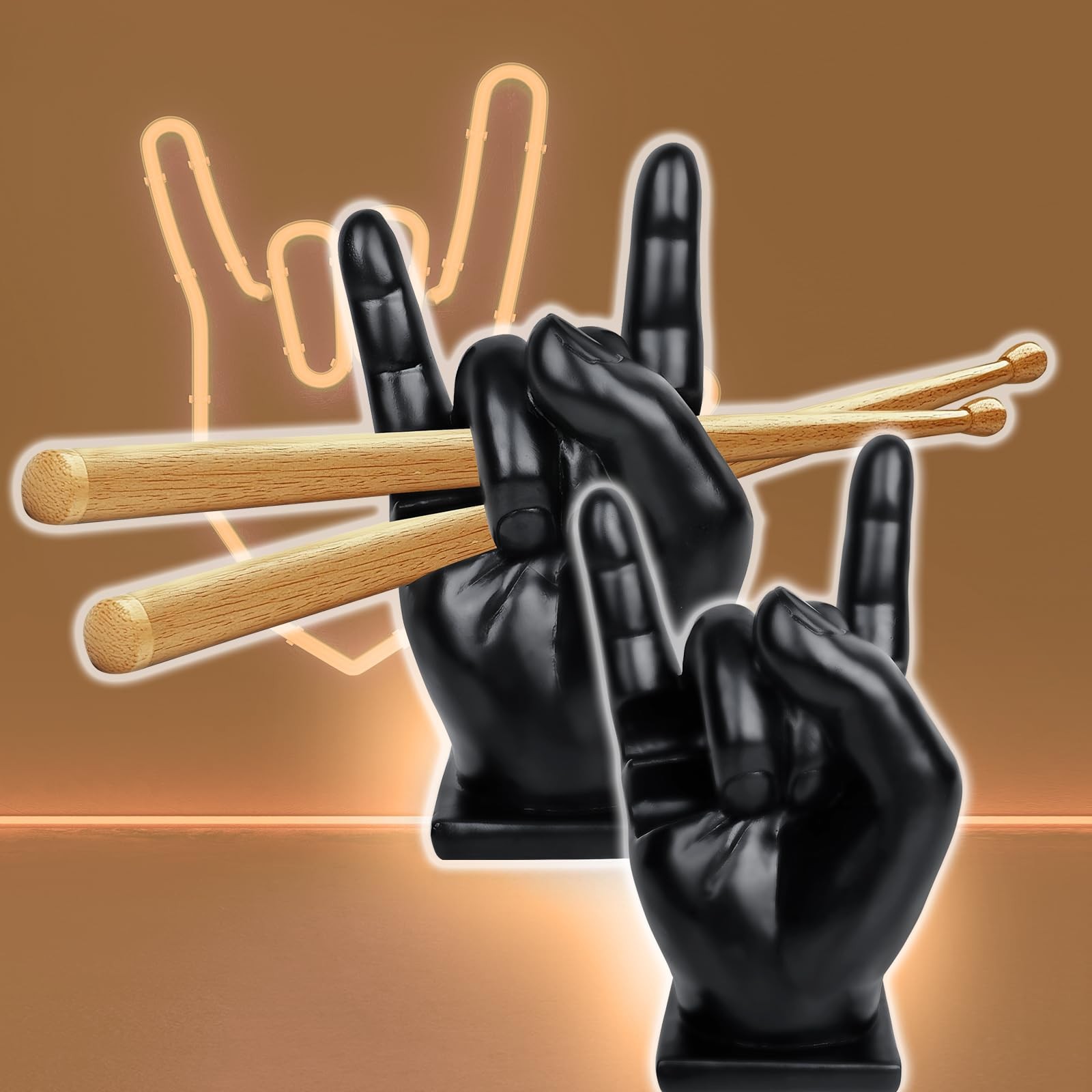 Fasouna 2PCS Drumstick Display Stand Rack, Drum Stick Holder, Wand Black