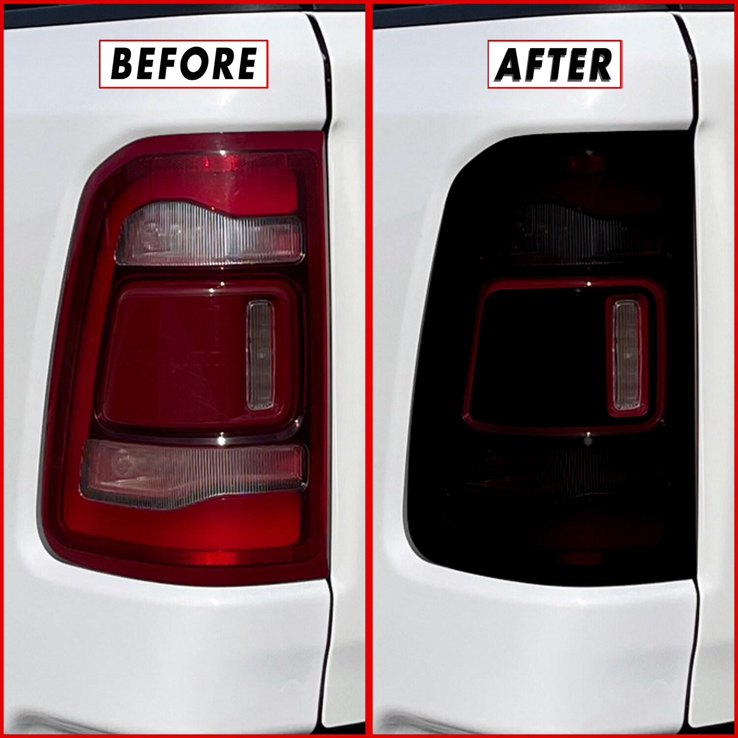 FOR 19-23 Dodge Ram 1500 Tail Light w/Sensor SMOKE Precut Vinyl Tint Overlays