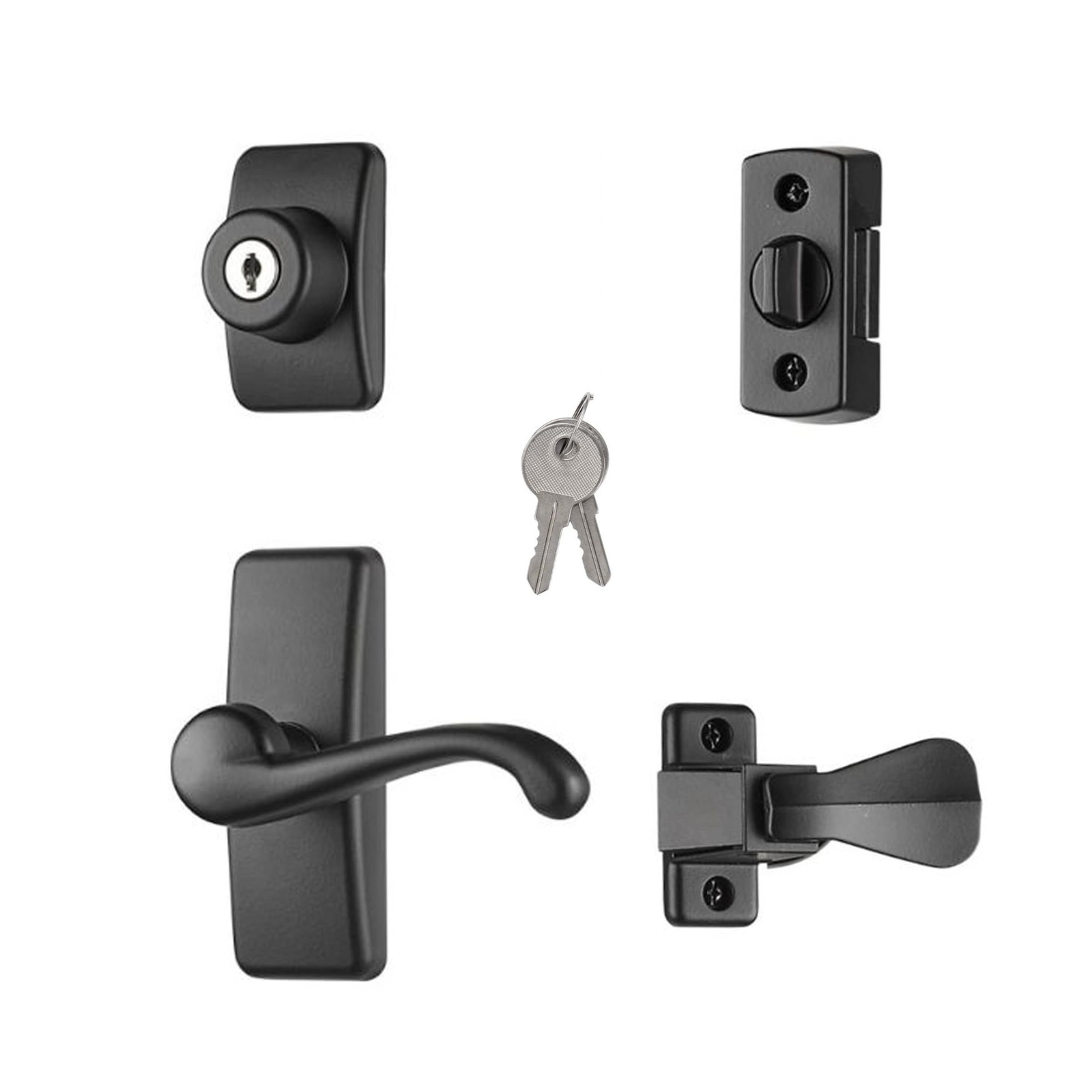 Ideal Security GL Door Lever Set with Keyed Deadbolt Lock for Storm and Scree...