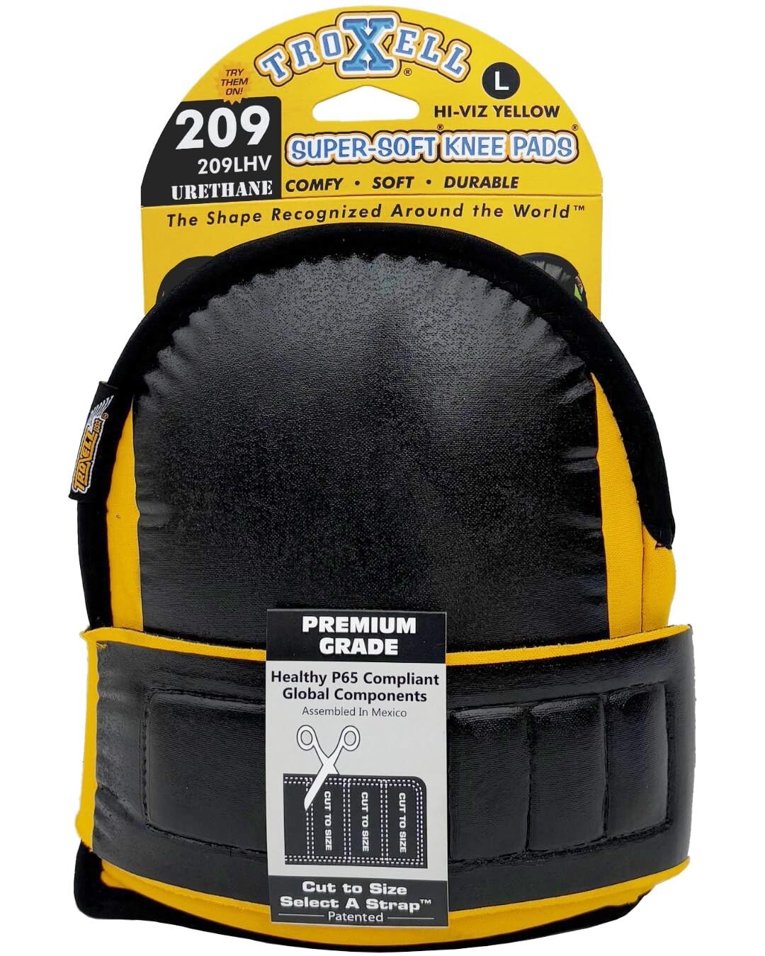 Troxell Super-Soft Knee Pads - Large, High Viz Yellow