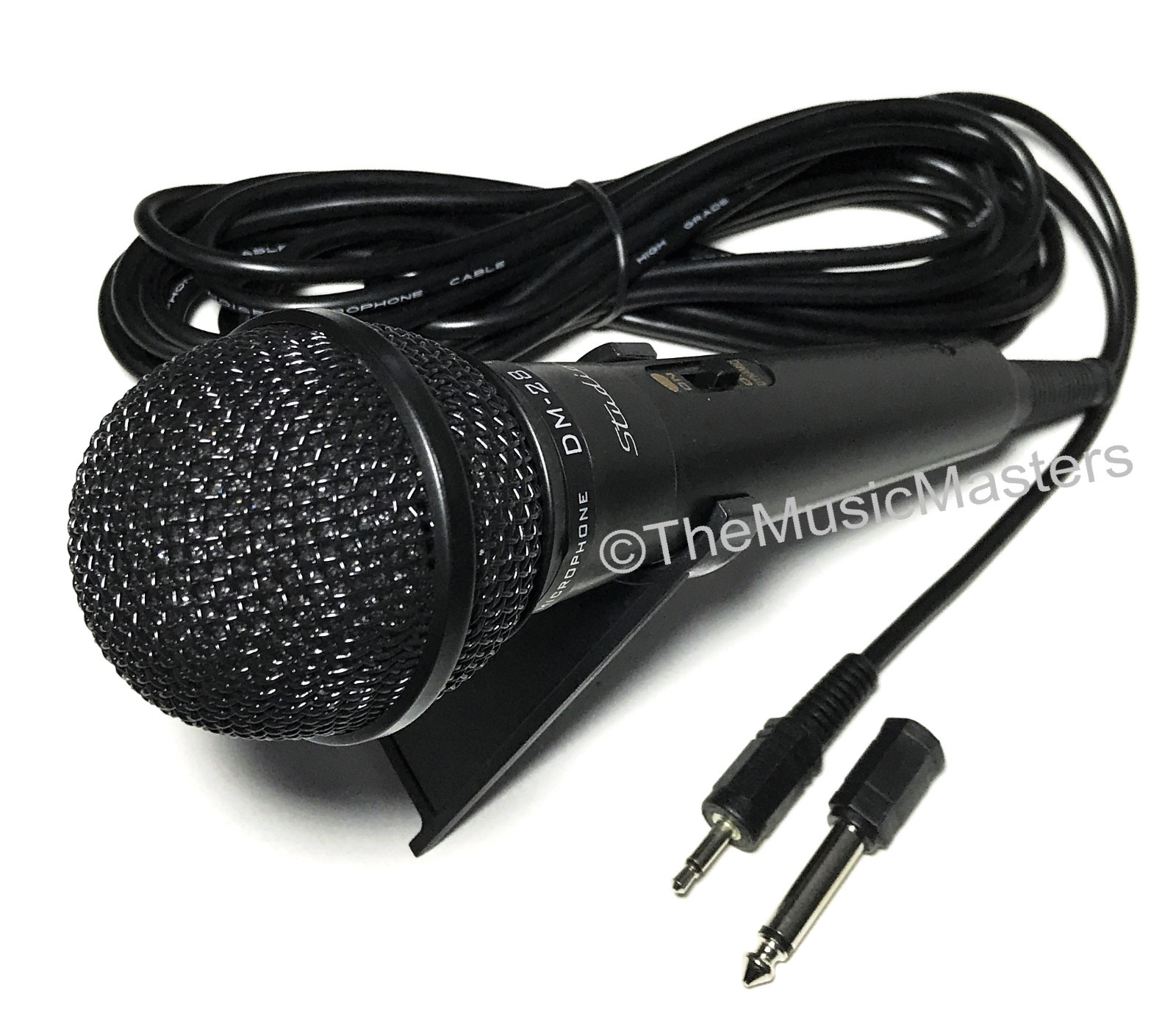 (2) DJ Karaoke PA Computer Podcast Mic MICROPHONE Extra Plug Adapter Table Stand