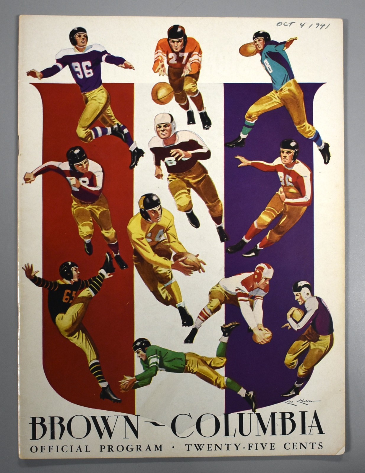 Brown vs Columbia October 4th 1941 Official Game Program Football