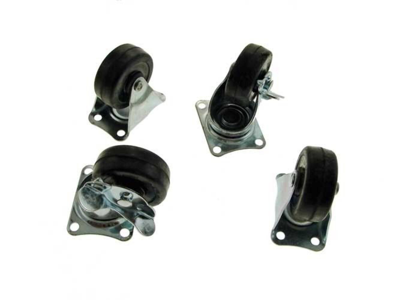 (4 PIECE) PROCRAFT 2" Caster Kit - Includes: 2) Swivel w/ Brake + 2) Rigid