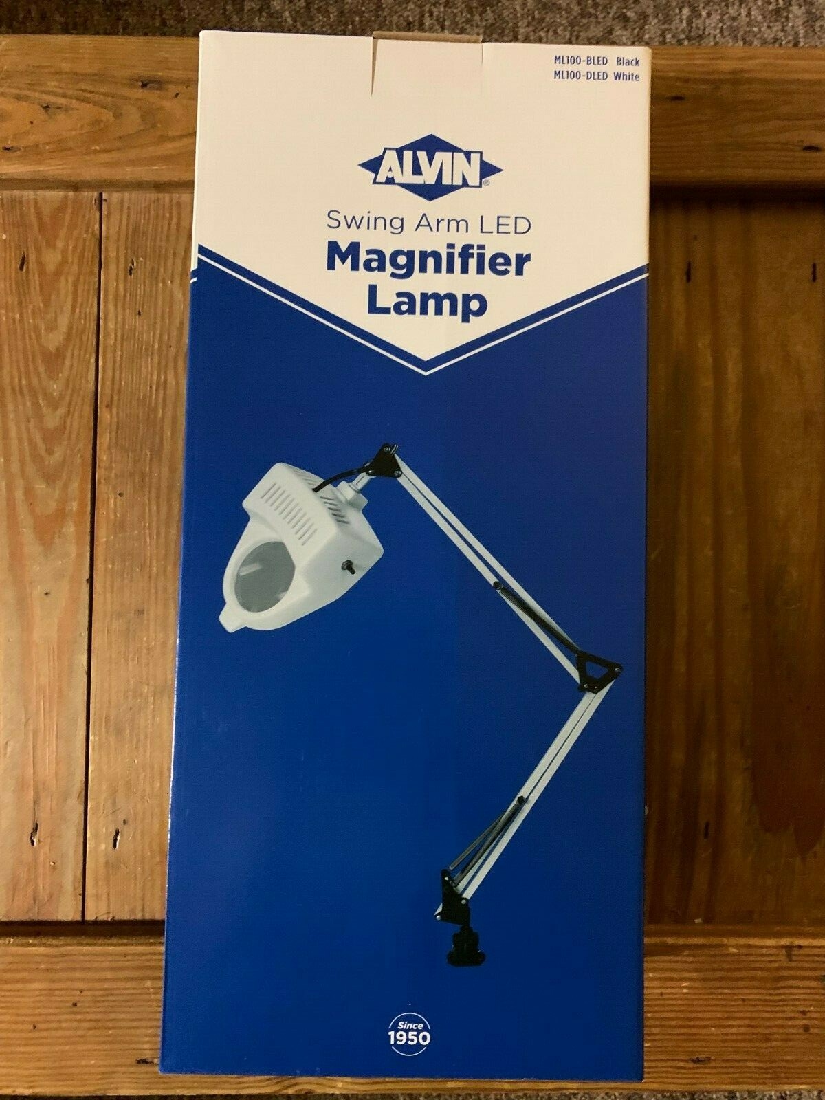 BRAND NEW - Alvin ML100-DLED White Metal Swing Arm LED Magnifier Lamp