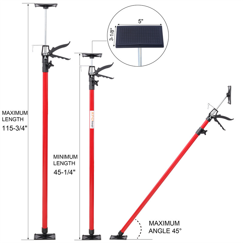 4x Adjustable Drywall Support Pole Cabinet Jack Pole 3rd Hand Support System