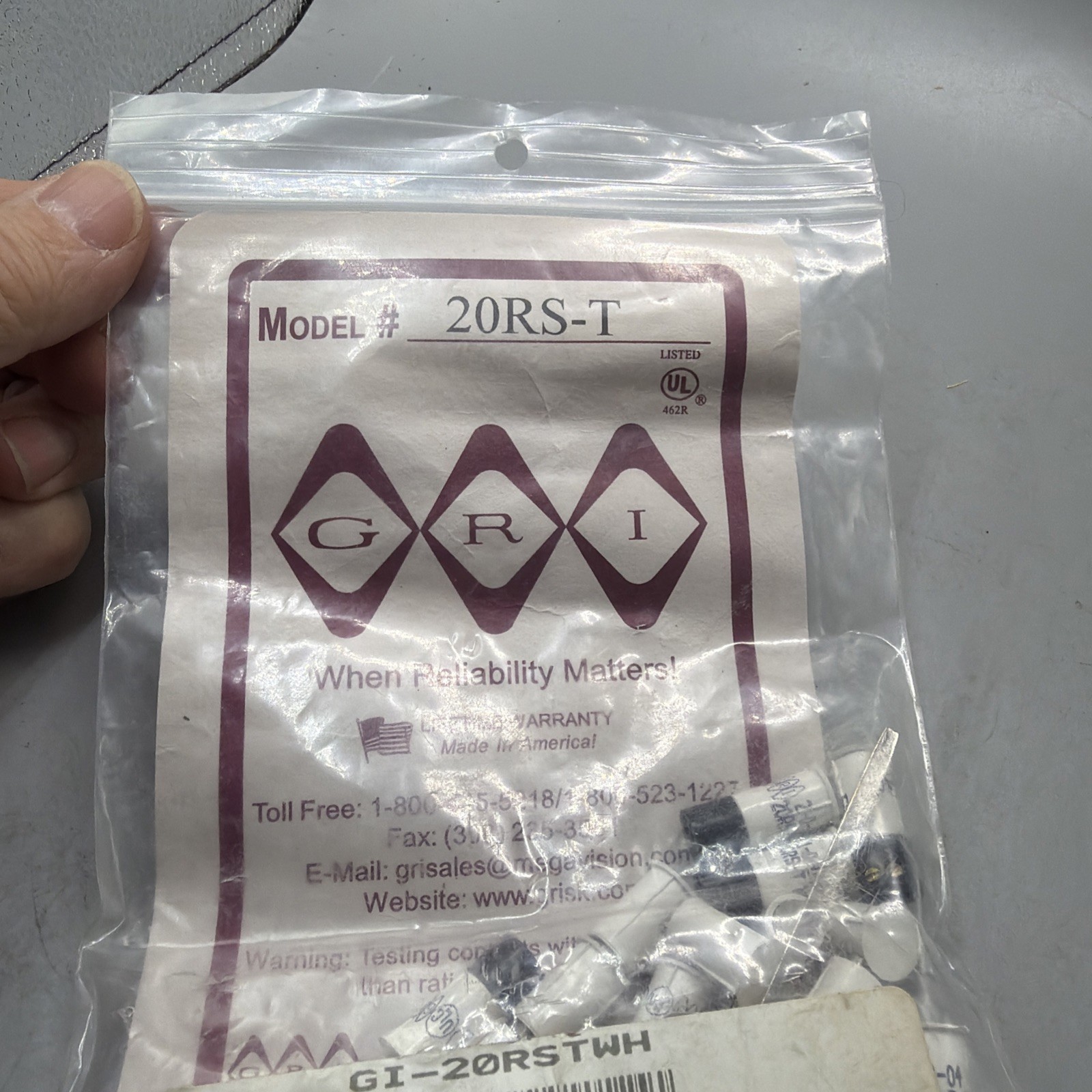 (QTY. 10) G.R.I. 20RS-T-W Recessed Miniature 3/8" Contact with Terminals White