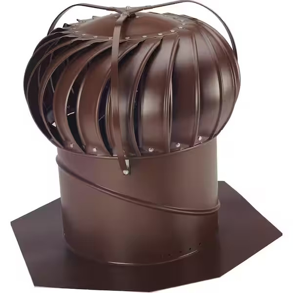 Lomanco 14 in Brown Aluminum Wind Turbine Exhaust Vent Roof Mount Energy Savings