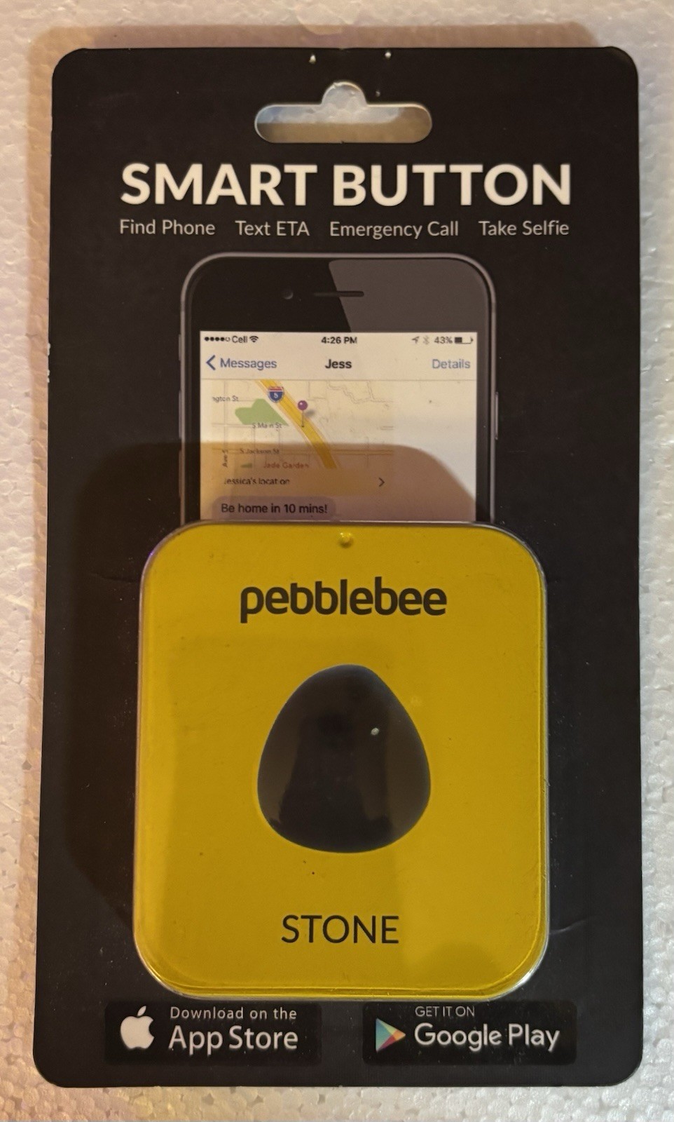 PebbleBee  Stone Smart Button Phone Controller for iOS/Android “NEW/SEALED”