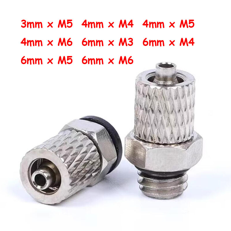 Mini Pneumatic Straight Hose Tube Quick Screwing Male Thread Connectors Fittings