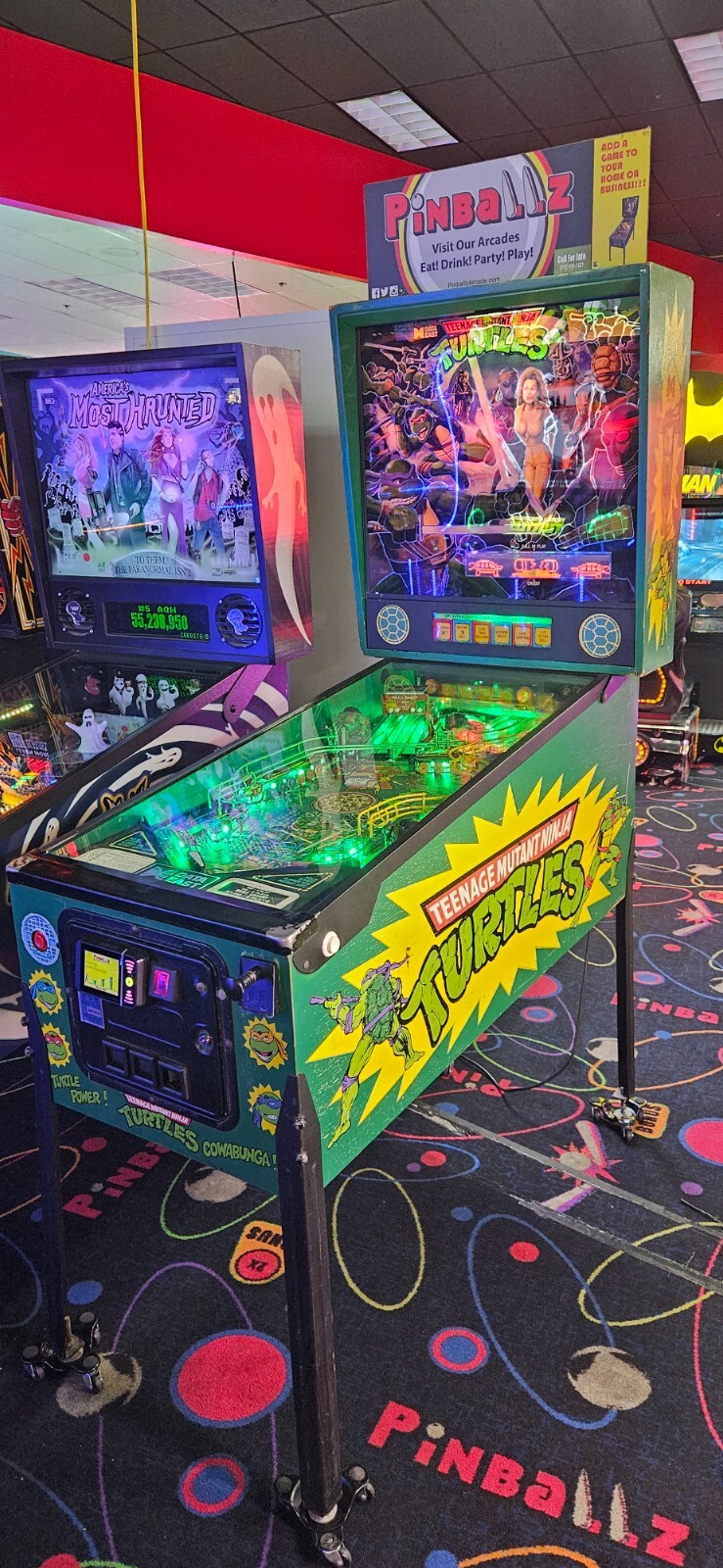TEENAGE MUTANT NINJA TURTLES Pinball Machine - Data East 1991 - 3529