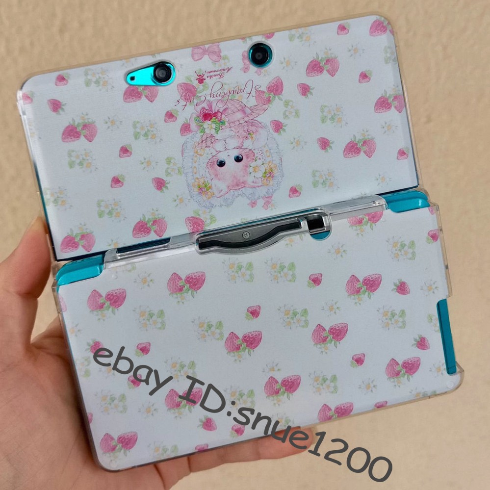 Pink Kawaii Strawberry Cat Kitty Case for Nintendo 3DS Protective Cover Shell