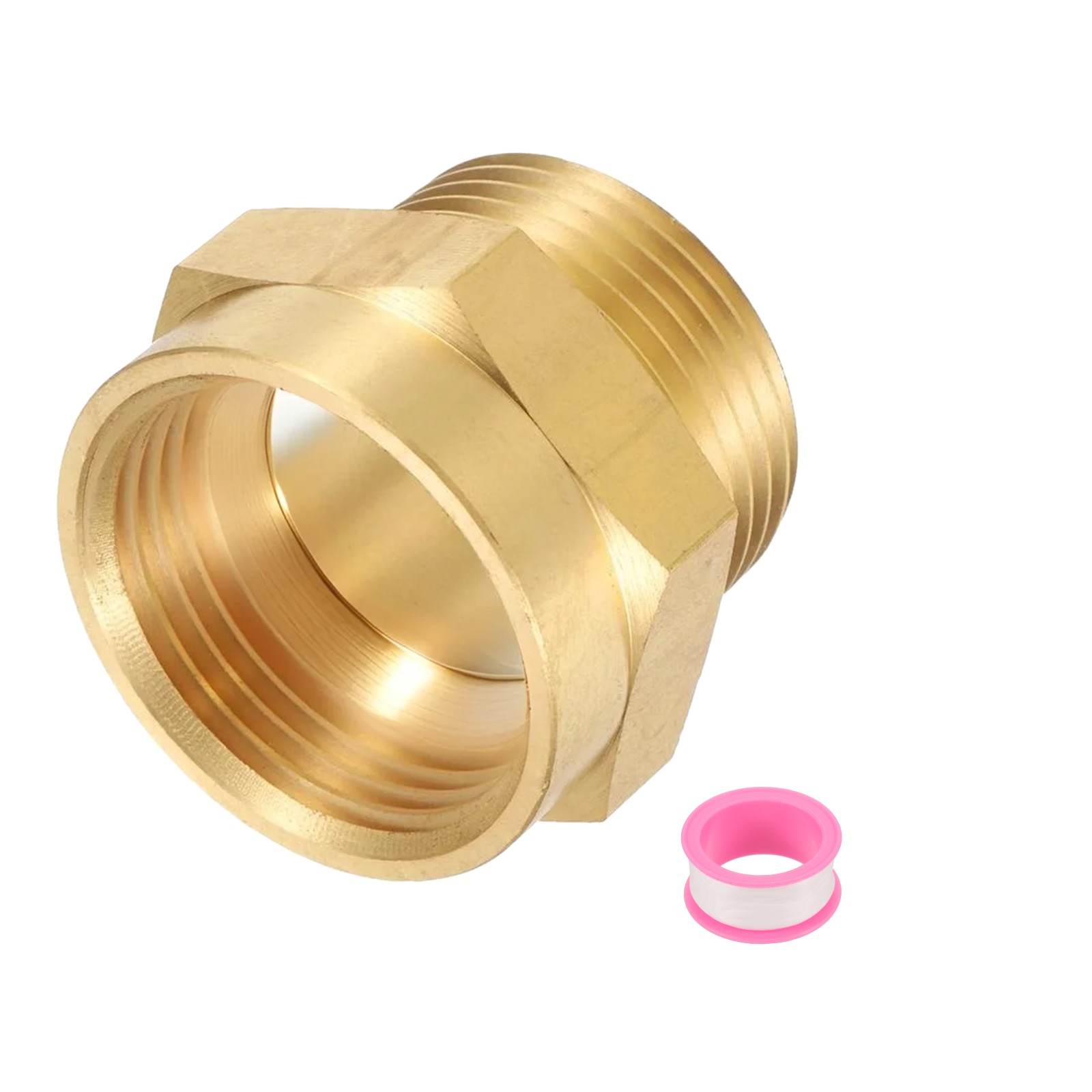 Brass Pipe Fitting, 1" g Female×1" NPT Male Hex Nipple Pipe Adapter