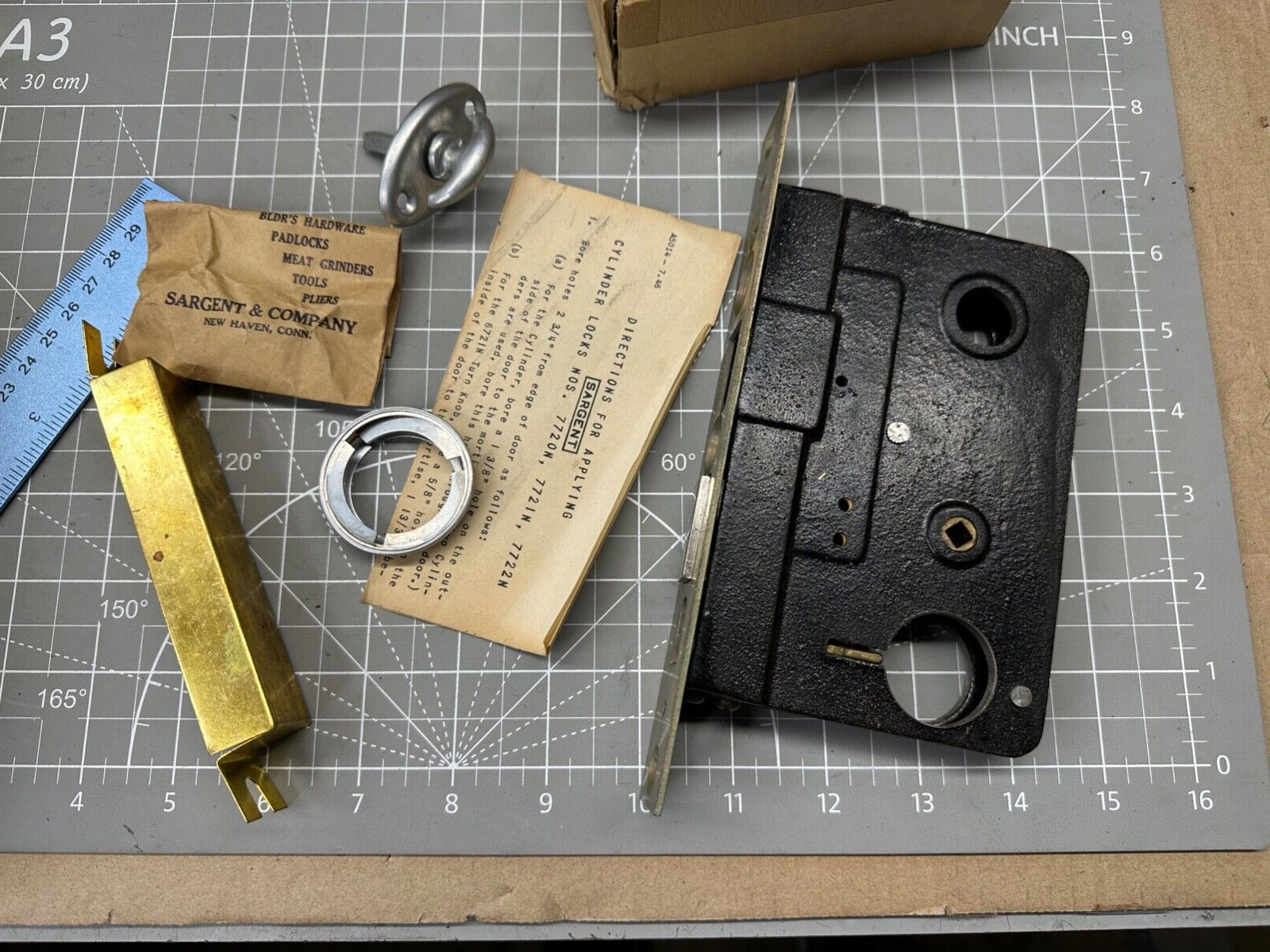 VINTAGE SARGENT DCM 772 MORTISE LOCK, NEW BUT OLD STOCK