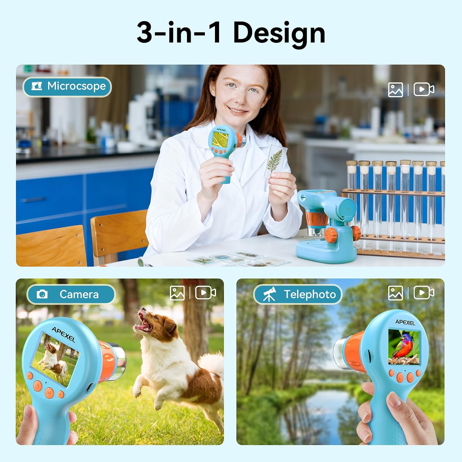 800X Handheld Digital Microscope with 2” IPS Screen, Photo & Video Portable M...