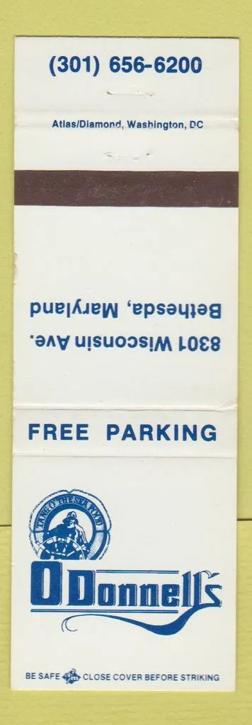 Matchbook Cover - O'Donnell's Bethesda MD