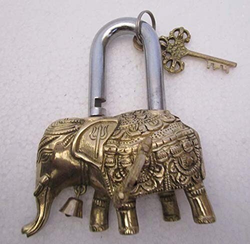 Brass Blessing Padlock - Lock with Keys - Working Functional - Brass Made - Type