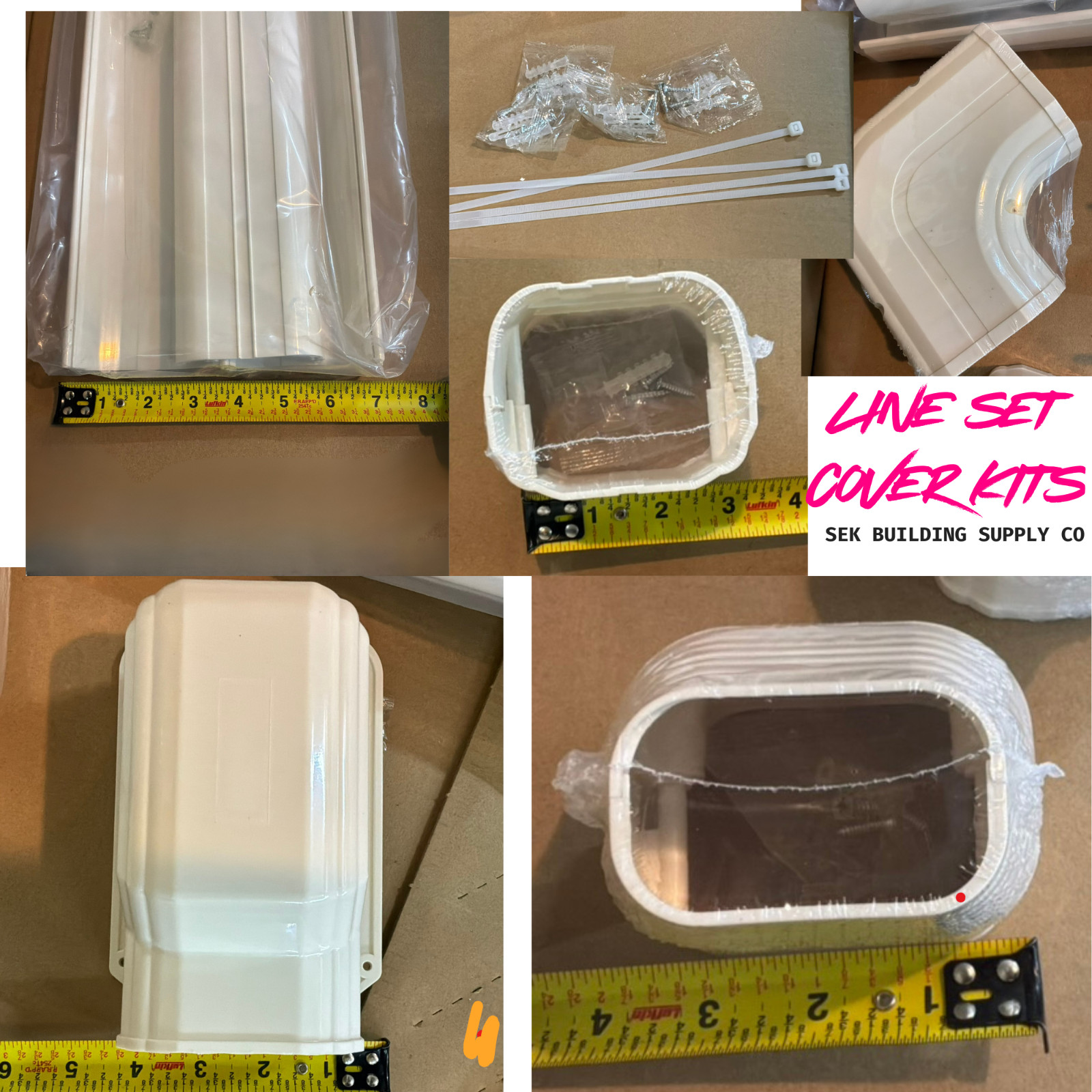 Mini Split Line Set Cover Kit 3" 7.5FT – AC Line Hide Duct PVC – Fast Ship USA