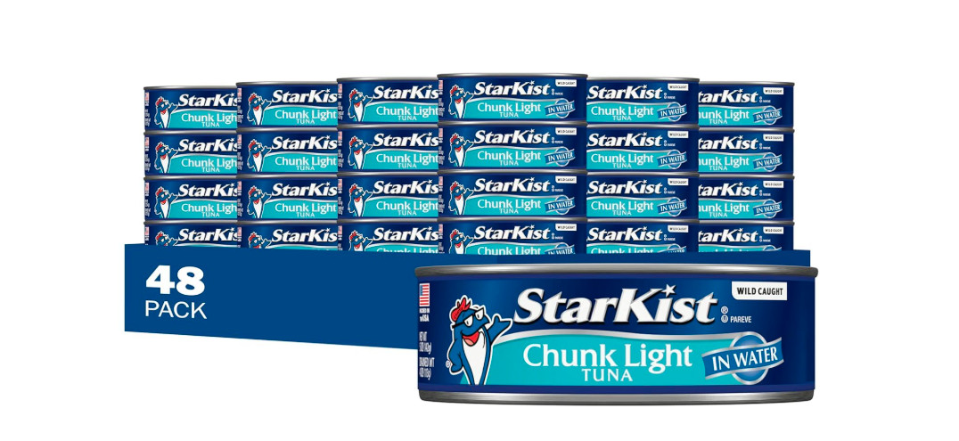 StarKist Chunk Light Tuna in Water 5 oz 48 Pack Canned Tuna Fish Wild Caught ...
